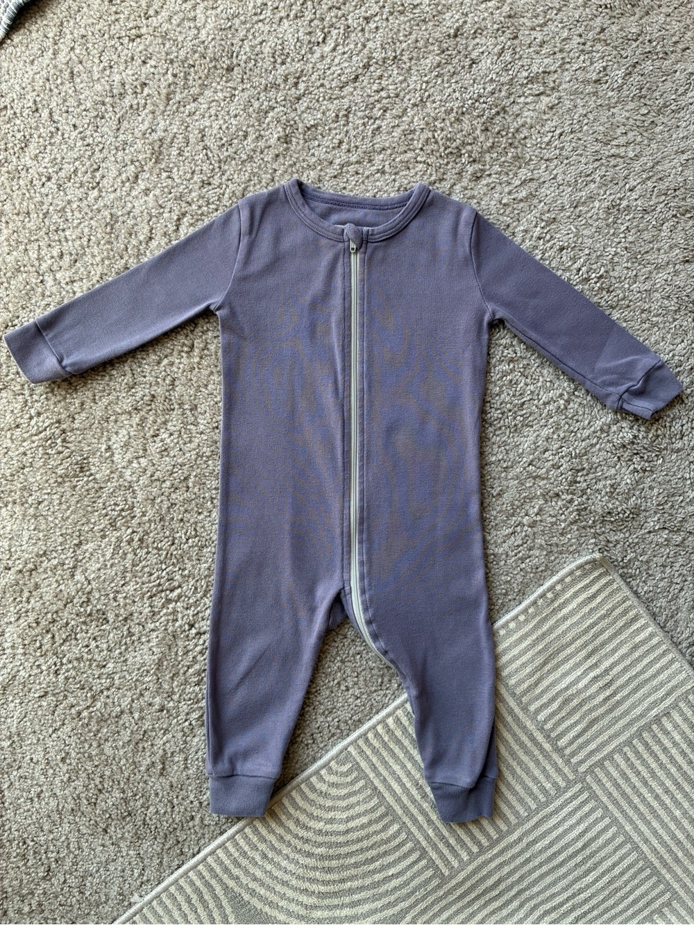 Mini Mioche Dream Sleeper Lavender Zip-Up One-Piece Romper made in Canada